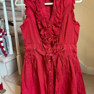 Picky girl beautiful Red Ruffled woman’s dress  so pretty!!